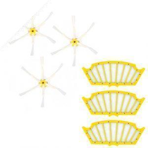 Pack 3 cepillos 6 aspas y 3 filtros para Roomba 500