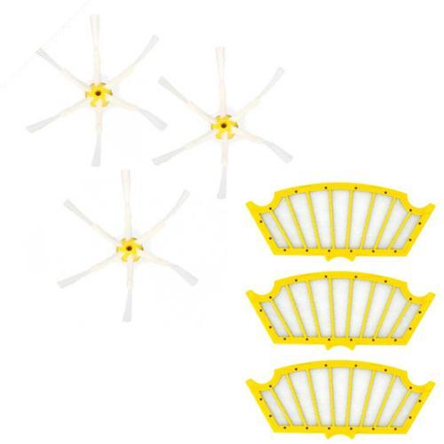 Pack 3 cepillos 6 aspas y 3 filtros para Roomba 500